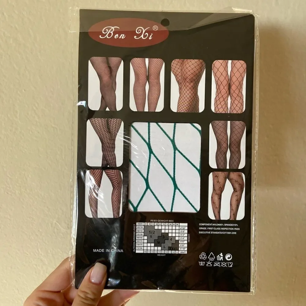 NWB Charmnight Ben Xi Henwarry Fishnet Stockings Thigh High Wide set of 3
